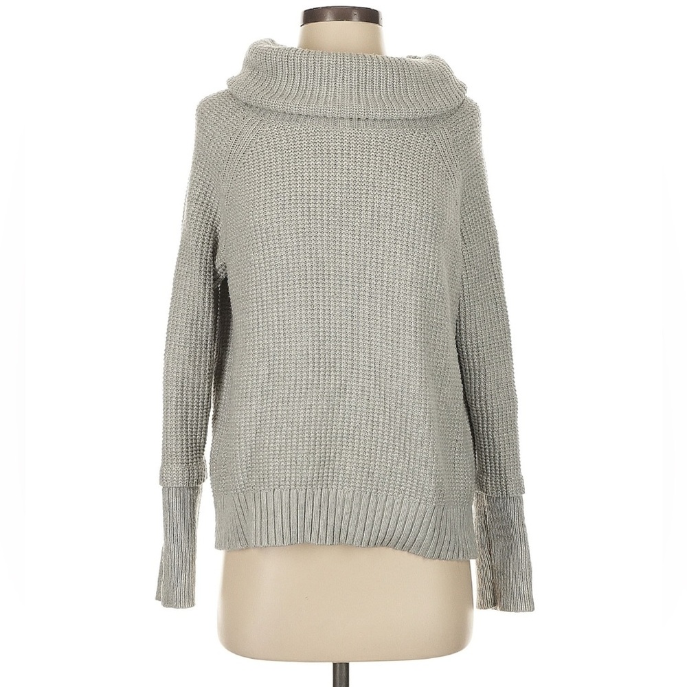 41 Hawthorne cowl neck sweater waffle stitch thumbholes size Medium